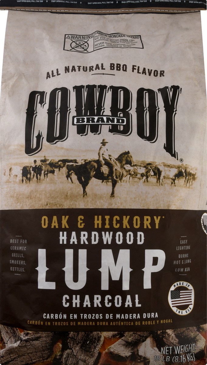 slide 4 of 11, Cowboy Charcoal Hardwood Oak & Hickory Lump Charcoal 18 lb, 18 lb