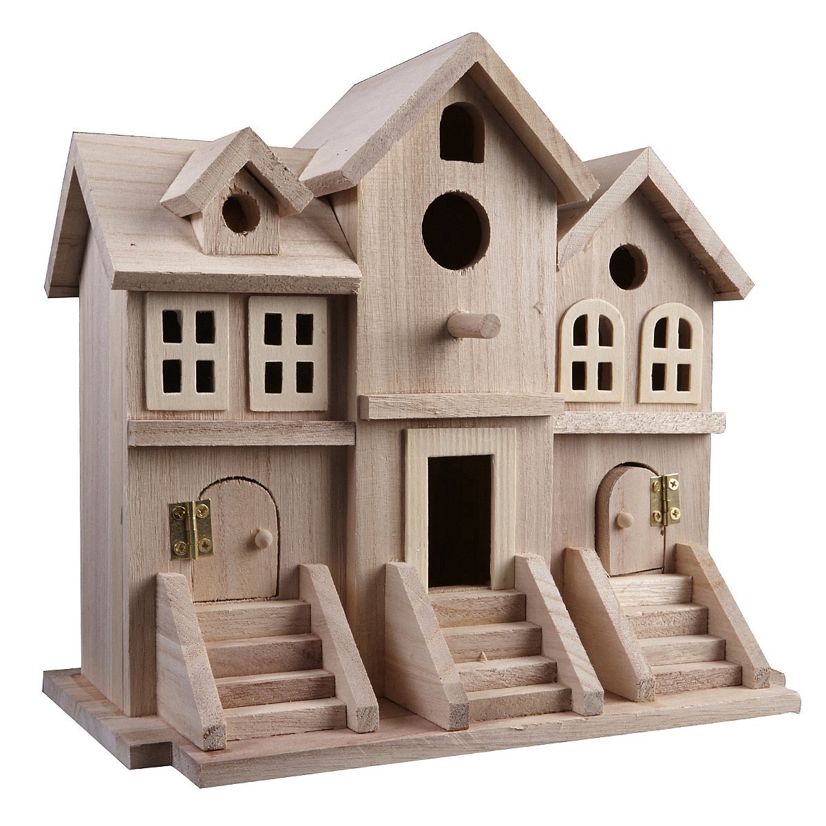 slide 2 of 3, 9.5" Brownstone Wood Birdhouse By Make Market, 9.4 in x 5.25 in x 8.7 in