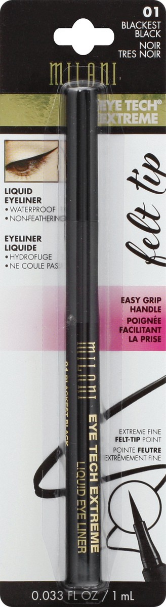 slide 6 of 9, Milani Eye Tech Extreme Blackest Black 01 Liquid Eyeliner 0.33 oz, 0.33 oz