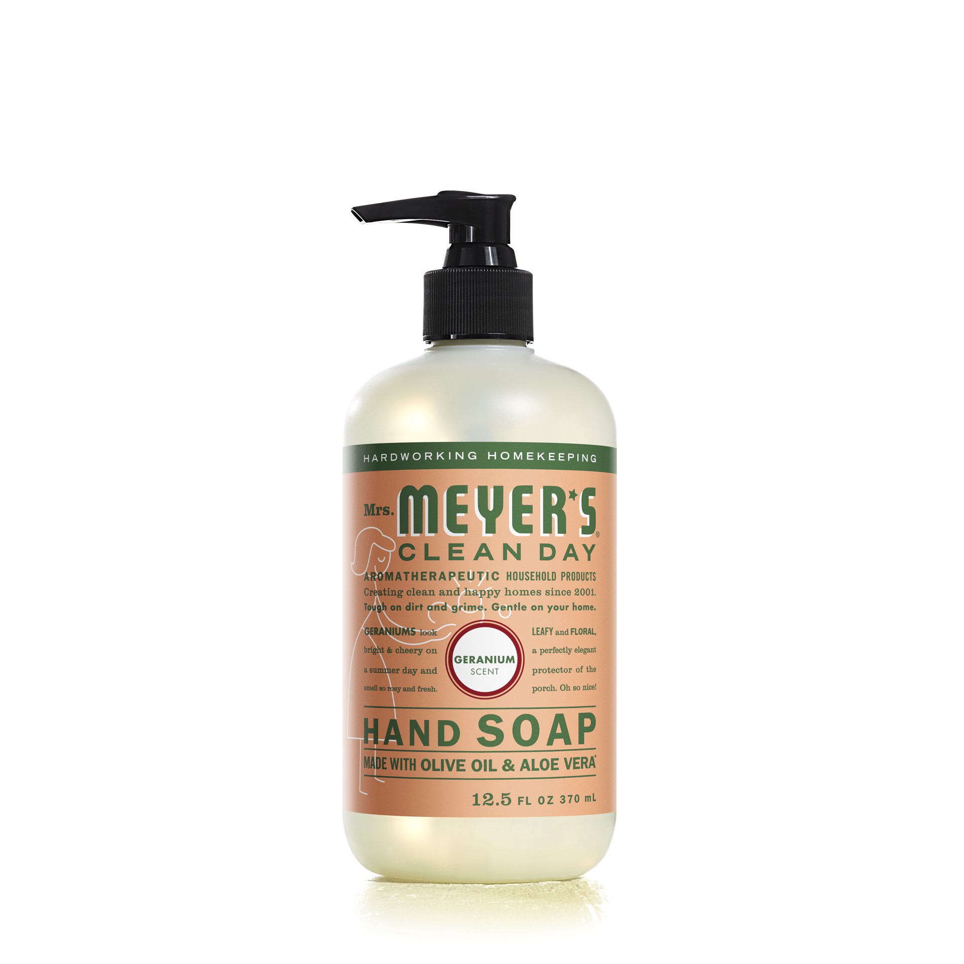 slide 7 of 9, Mrs. Meyer's Clean Day Liquid Hand Soap, Geranium Scent, 12.5 Ounce Bottle, 12.50 fl oz