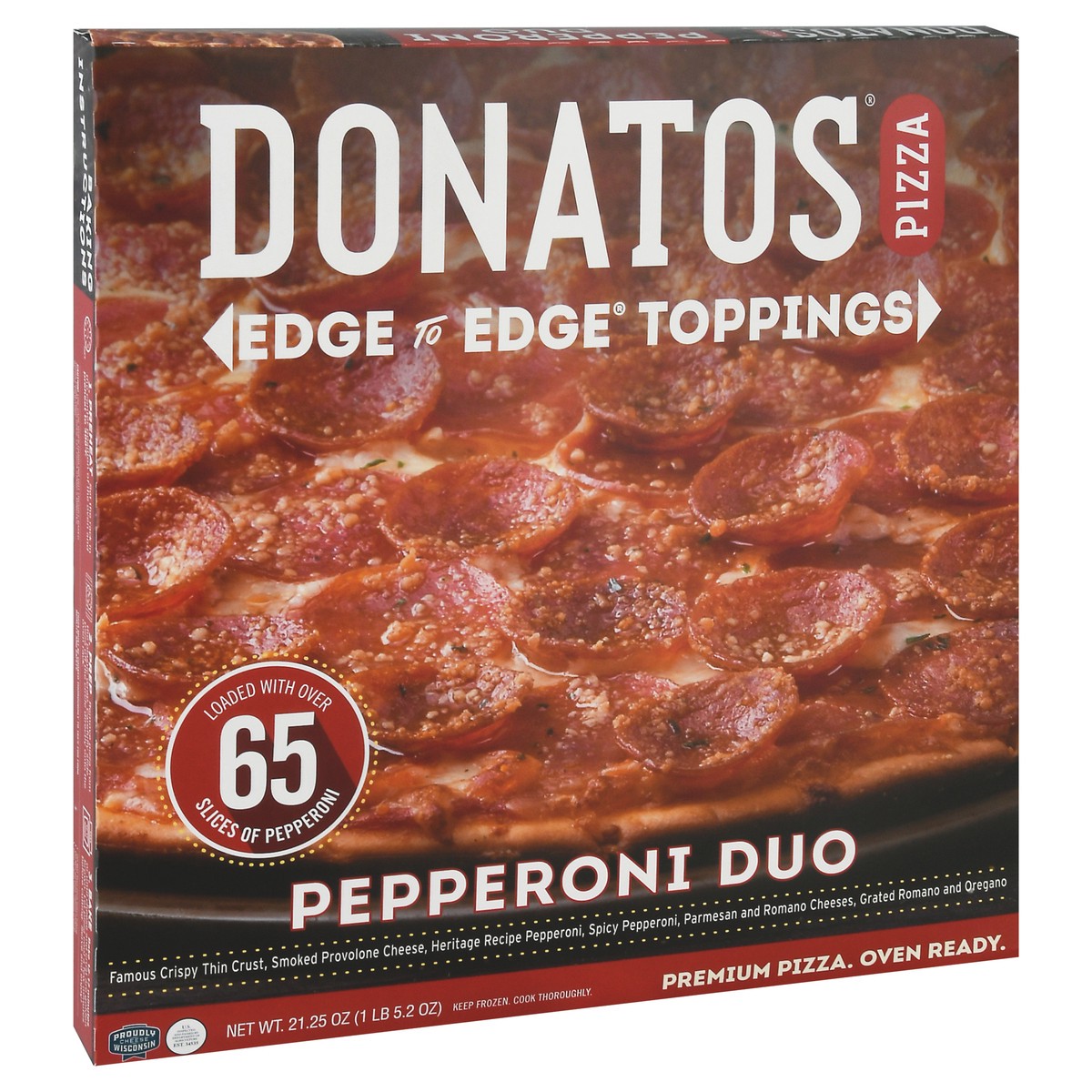 slide 4 of 13, Donatos Pepperoni Duo Pizza 21.25 oz, 21.25 oz