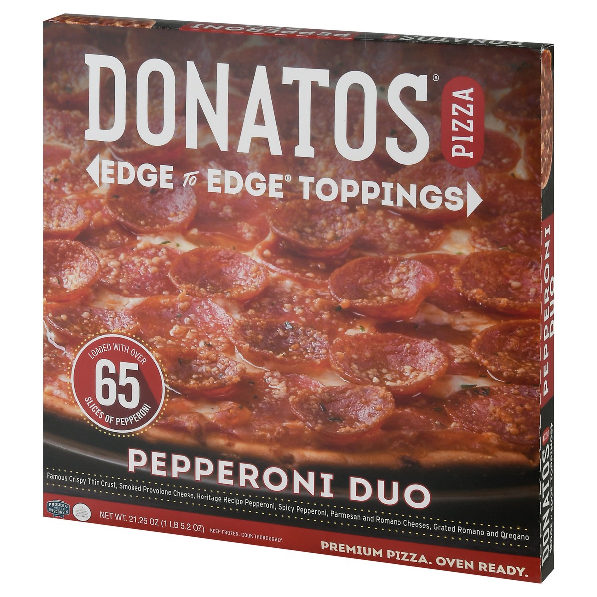 slide 12 of 13, Donatos Pepperoni Duo Pizza 21.25 oz, 21.25 oz