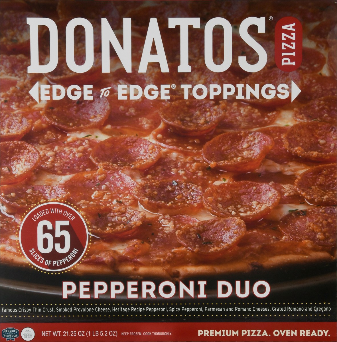 slide 3 of 13, Donatos Pepperoni Duo Pizza 21.25 oz, 21.25 oz