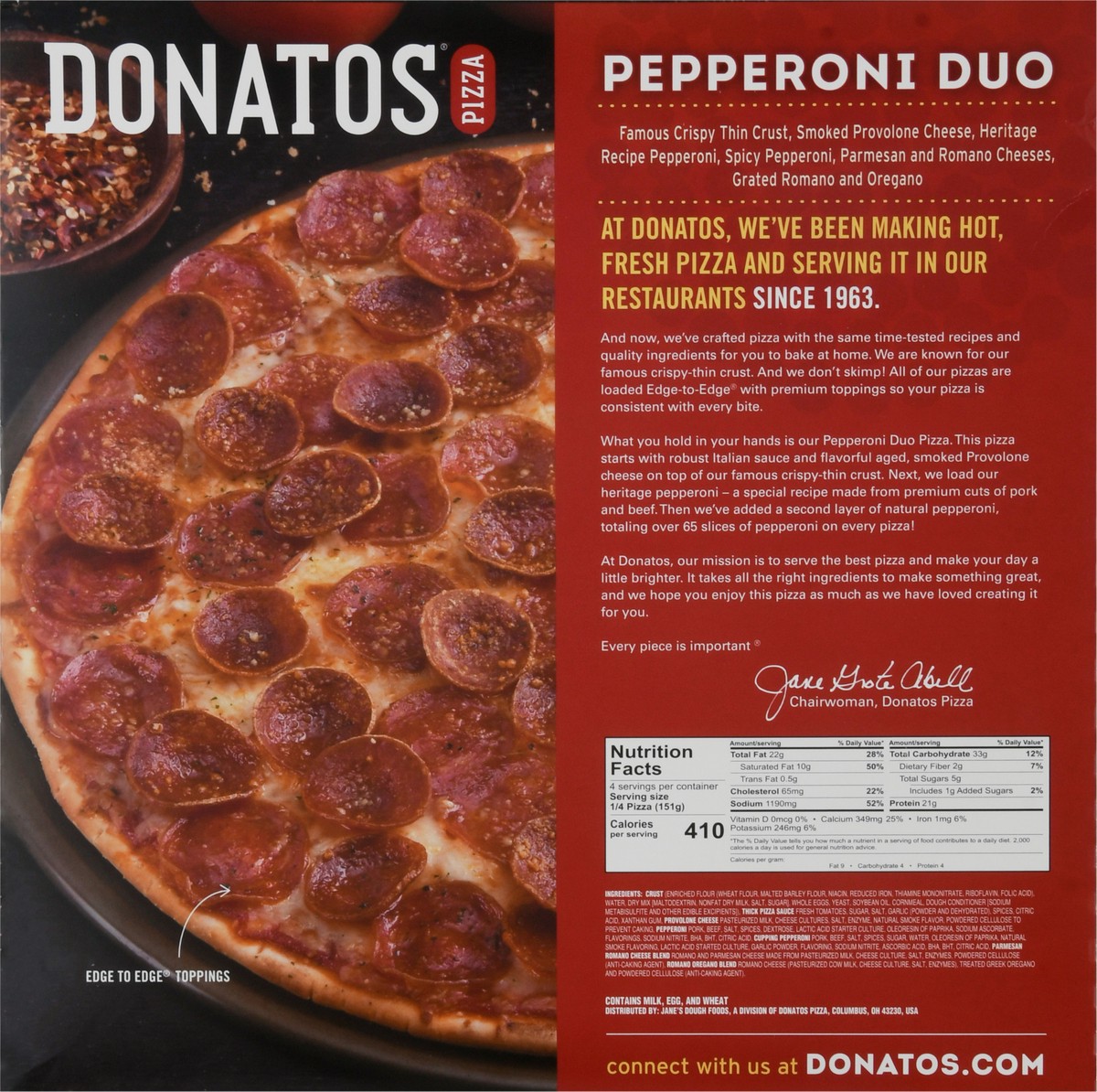 slide 10 of 13, Donatos Pepperoni Duo Pizza 21.25 oz, 21.25 oz