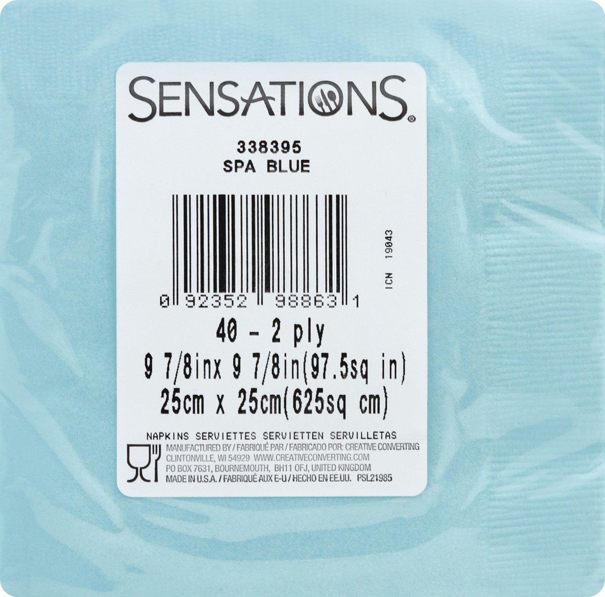 slide 4 of 11, Sensations Spa Blue Beverage Napkin, 40 ct