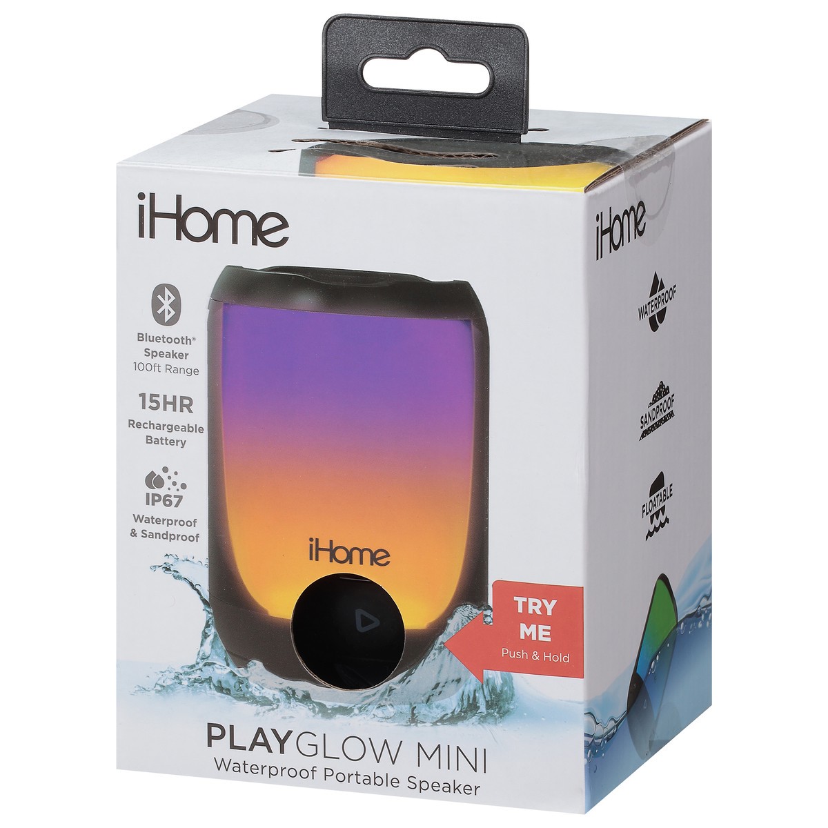 slide 12 of 12, iHome Playglow Waterproof Portable Speaker Mini 1 ea, 1 ct