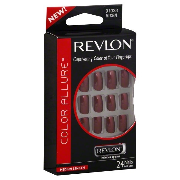 slide 1 of 1, Revlon Medium Length Soft Square Nails Vixen, 24 ct