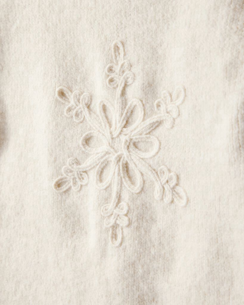 slide 2 of 3, Oshkosh Toddler Girl Snowflake Long-Sleeve Sweater - Cream Cream 4T, 1 ct