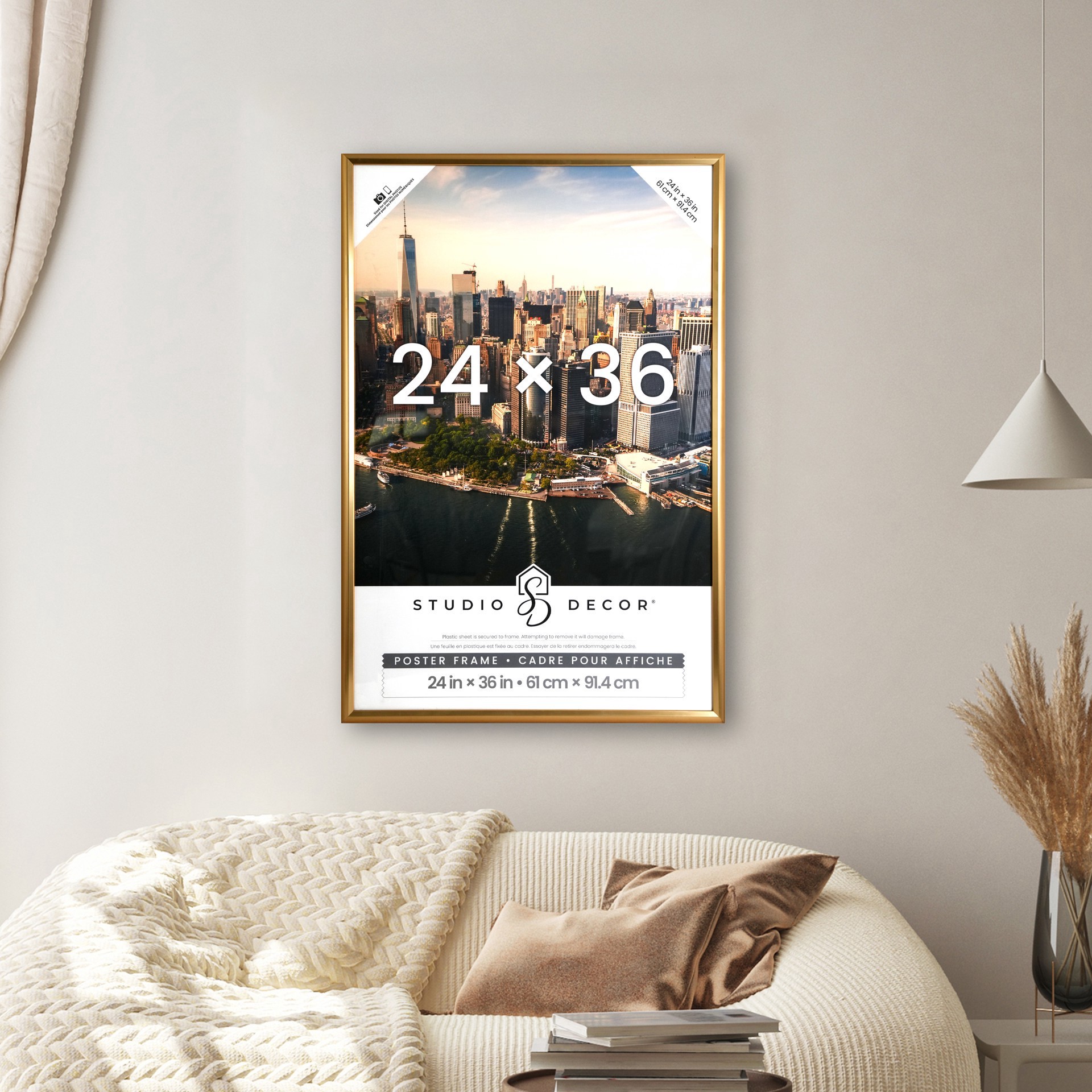 slide 4 of 5, Gold Poster Frame By Studio Decor, 24 in x 36 in