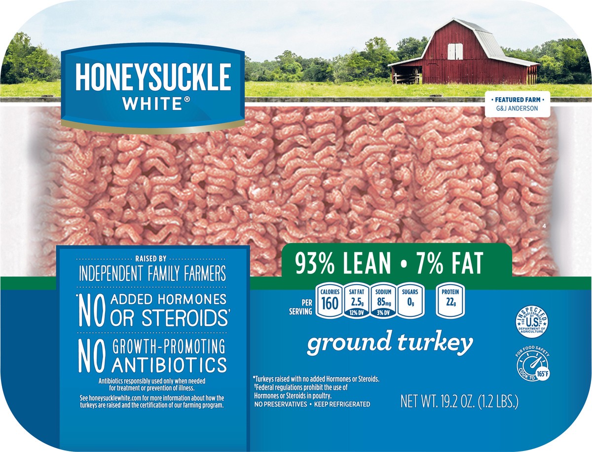 slide 2 of 6, Honeysuckle White 93% Lean/7% Fat Ground Turkey 19.2 oz, 19.2 oz