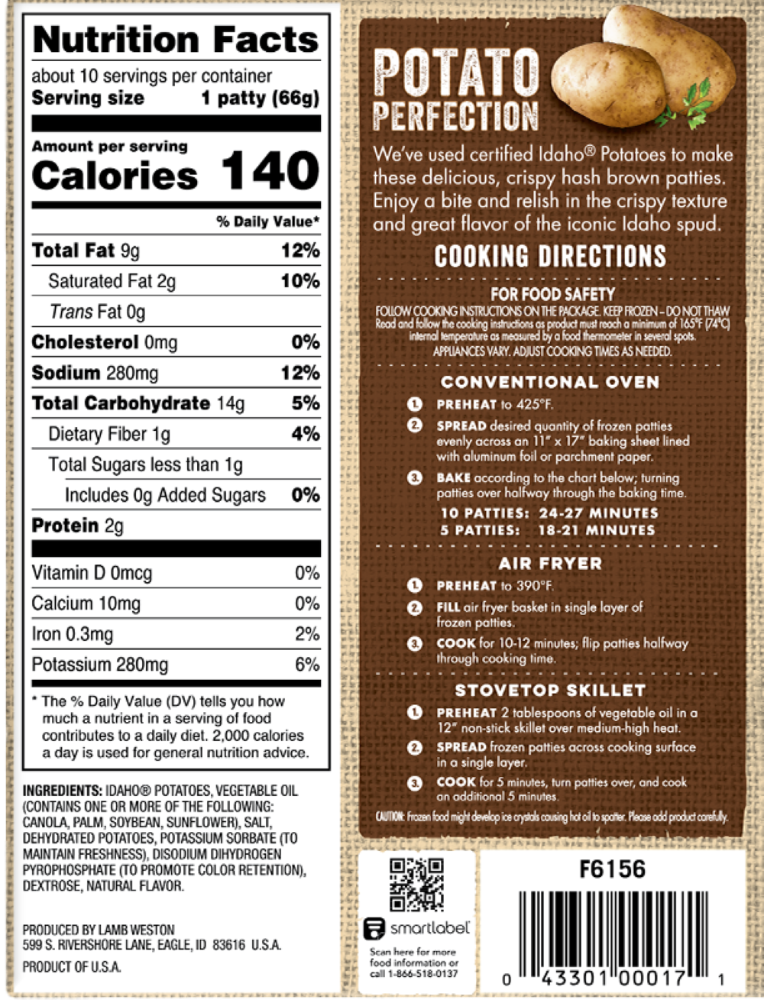 slide 2 of 3, Grown in Idaho® Crispy Hash Brown Patties, 10 ct