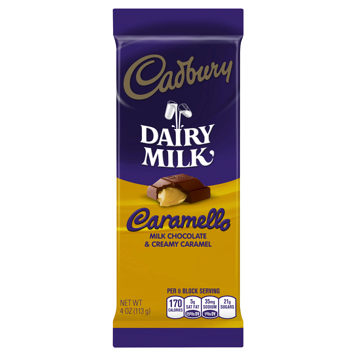 slide 1 of 2, Cadbury Dairy Milk Caramello Bar, 4 oz