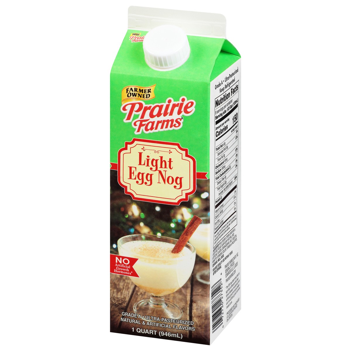 slide 12 of 12, Prairie Farms Light Egg Nog 1 qt Carton, 1 qt