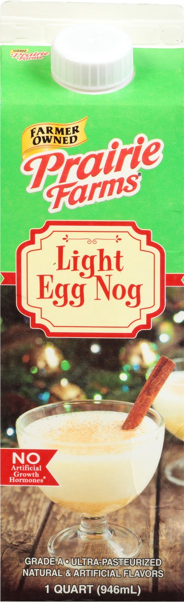 slide 1 of 12, Prairie Farms Light Egg Nog 1 qt Carton, 1 qt