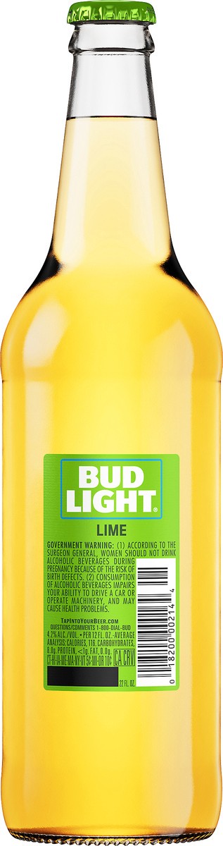 slide 7 of 7, Bud Light Lime, 22 fl. oz. Bottle, 22 fl oz