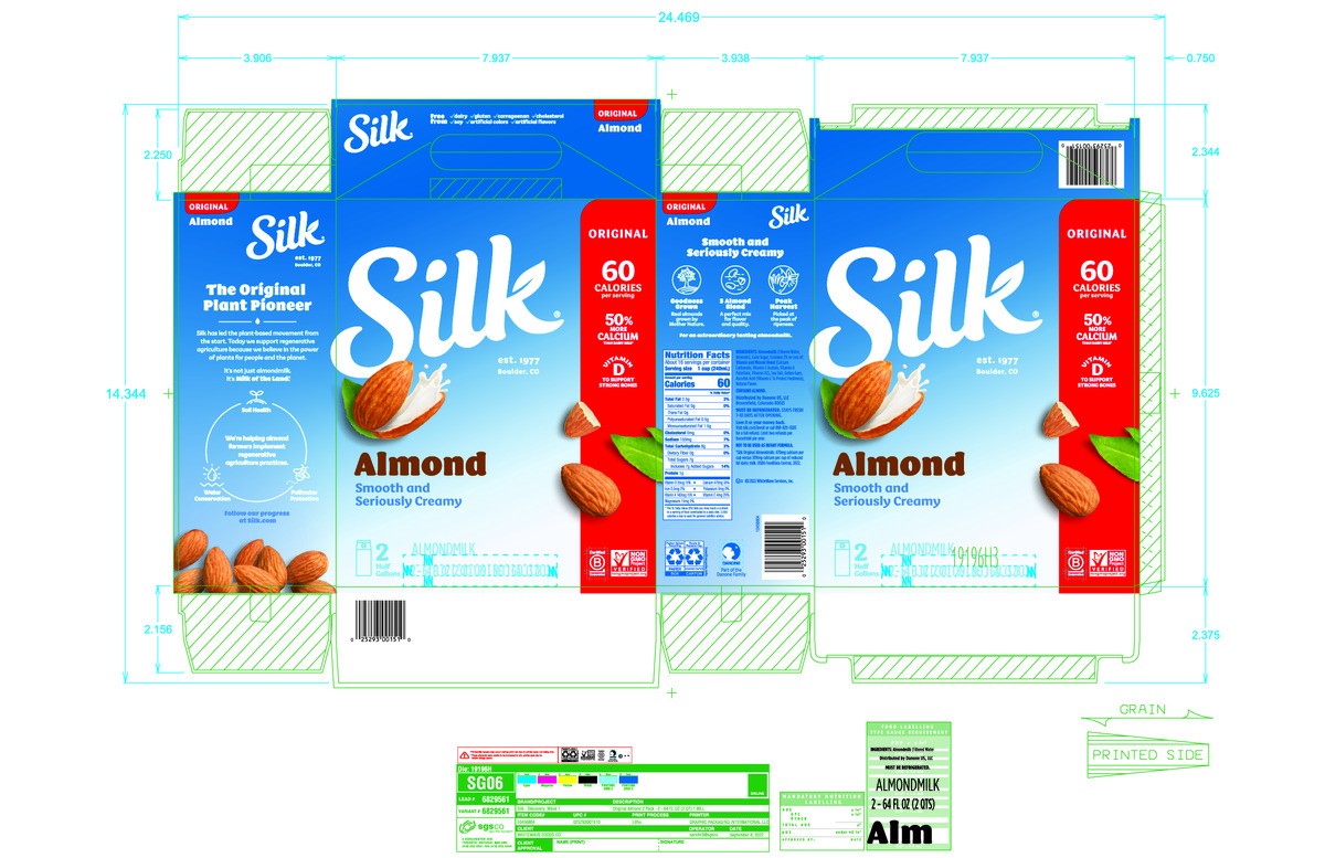 slide 12 of 13, Silk Almond Milk, Original, Dairy-Free, Vegan, Non-GMO Project Verified, Half Gallon, 2 Pack, 64 fl oz