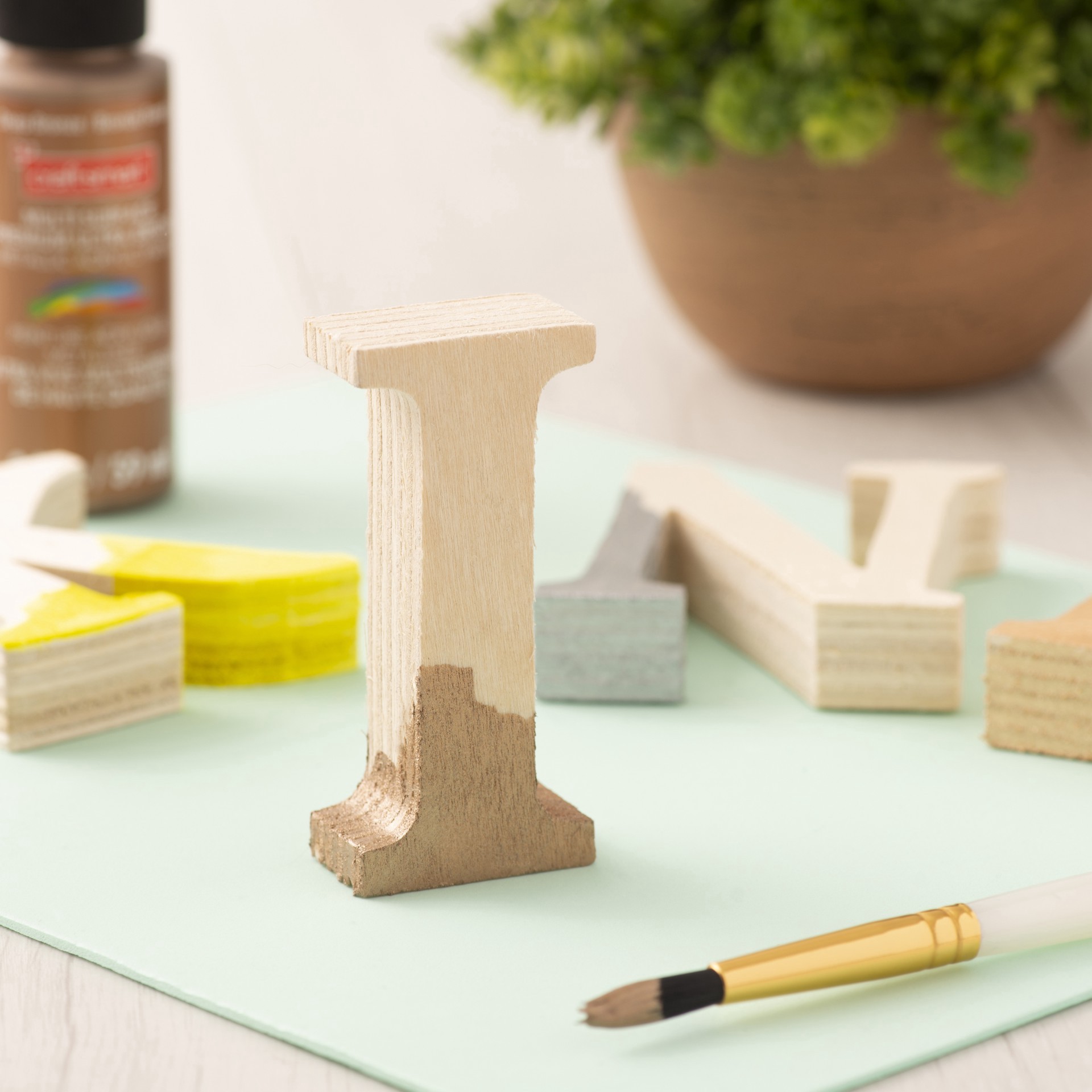 slide 2 of 2, 3" Chunky Wood Letter By Make Market, 3 in