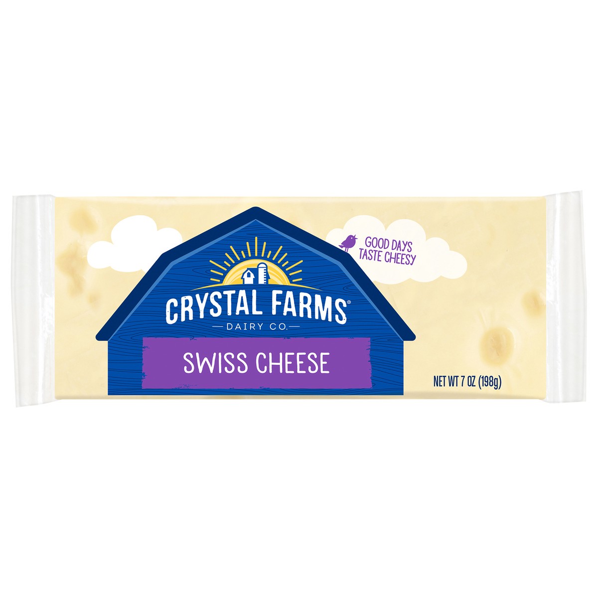 slide 1 of 10, Crystal Farms Swiss Cheese Chunk, 7 oz