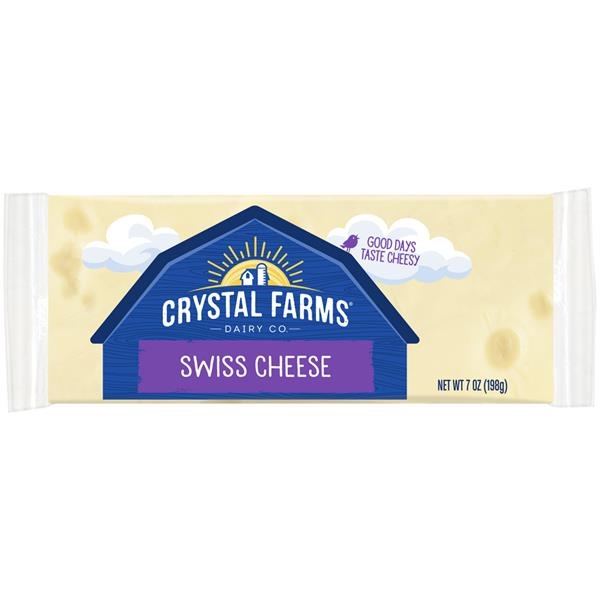 slide 1 of 1, Crystal Farms Swiss Cheese Block, 7 oz