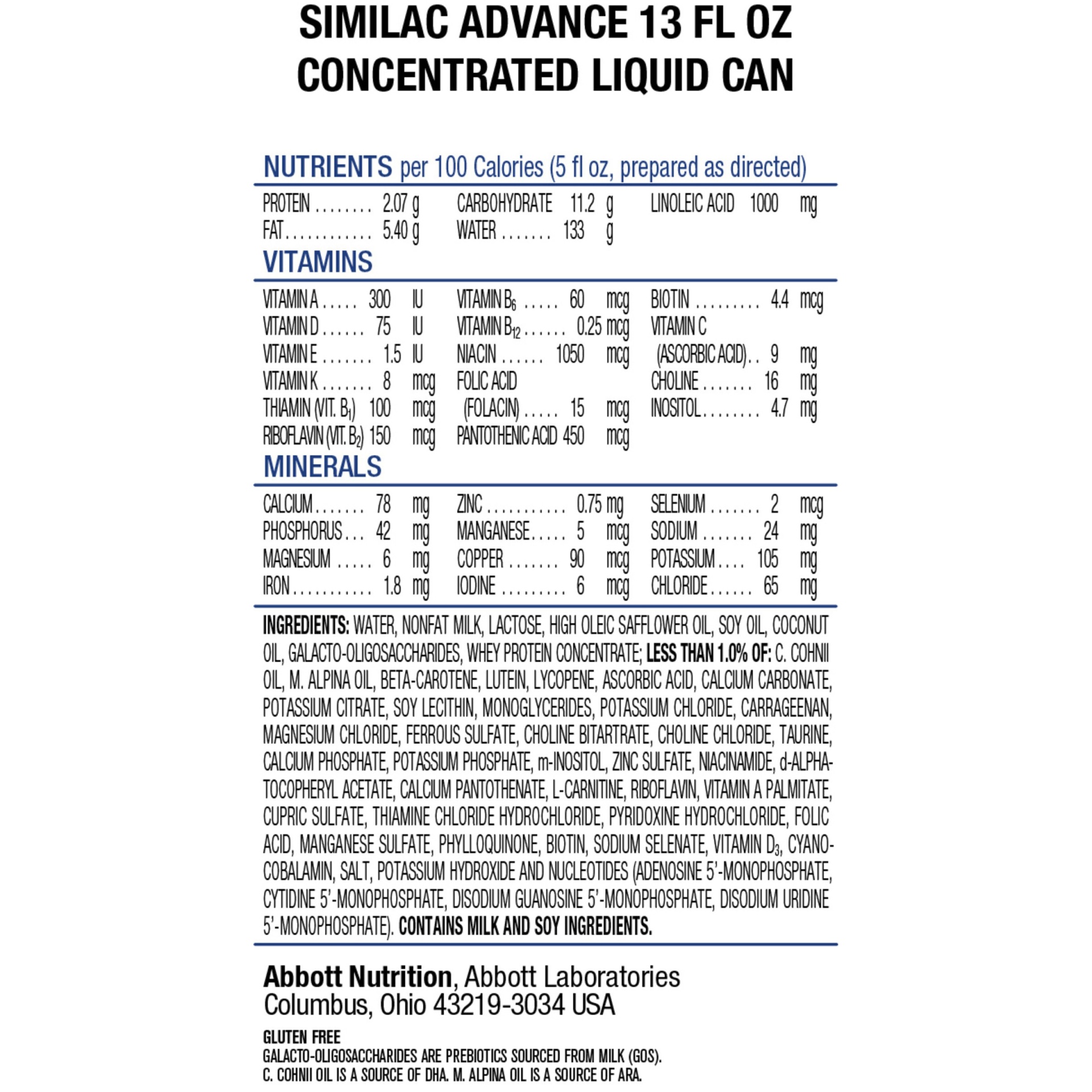 slide 7 of 8, Similac Advance Complete Nutrition Concentrate - Birth To 12 Months, 13 fl oz