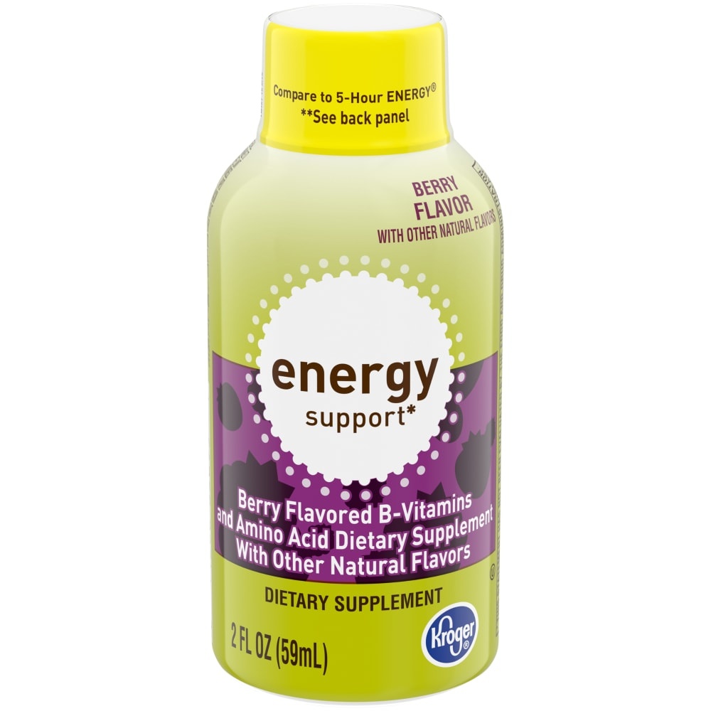 slide 1 of 1, Kroger Energy Support B-Vitamins Berry, 2 fl oz