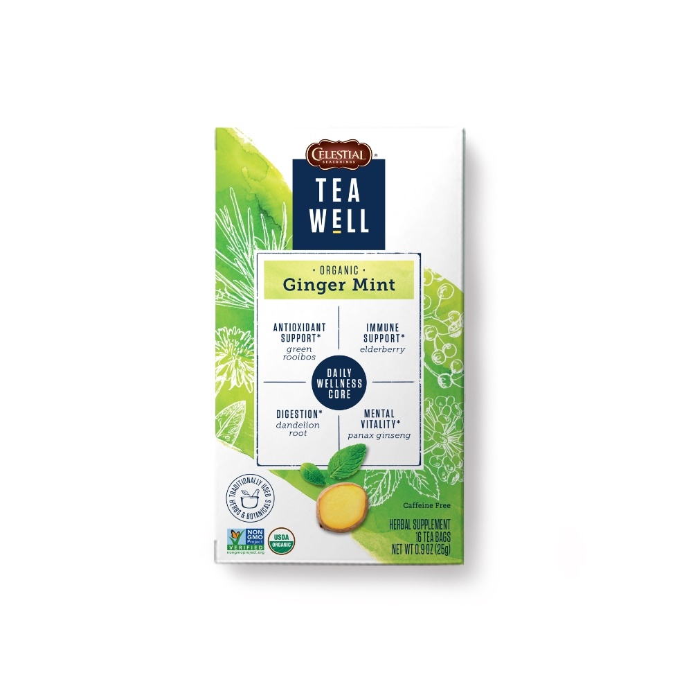 slide 1 of 1, Celestial Seasonings Tea Well Organic Ginger Mint Tea - 16 ct, 16 ct