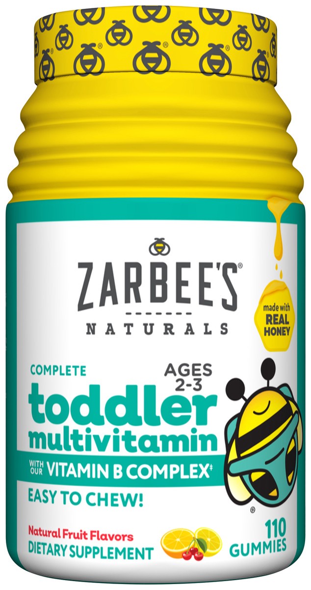 slide 1 of 5, Zarbee's Naturals Complete Toddler Multivitamin Gummies with our Vitamin B Complexⱡ, Natural Flavor,110ct, 110 ct