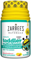 Zarbee's Naturals Complete Toddler Multivitamin Gummies with our Vitamin B Complexⱡ, Natural Flavor,110ct