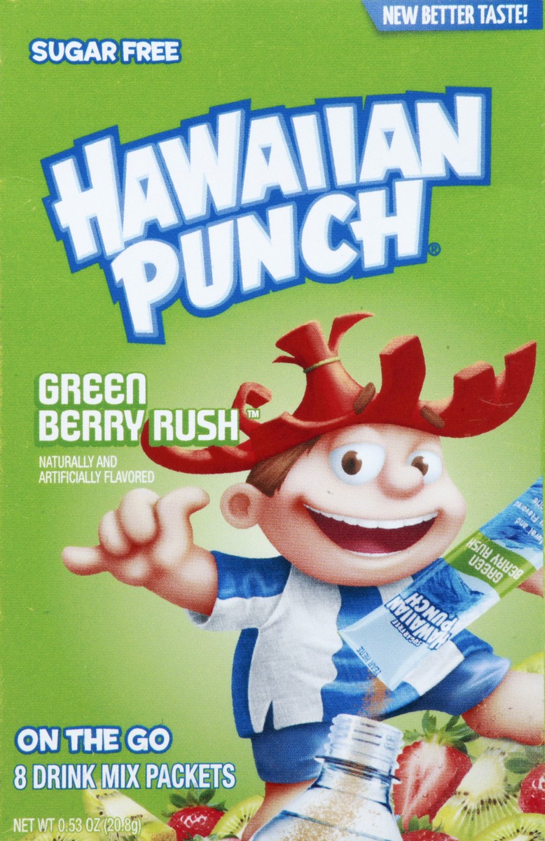 slide 5 of 13, Hawaiian Punch On The Go Green Berry Rush Drink Mix - 8 ct, 8 ct