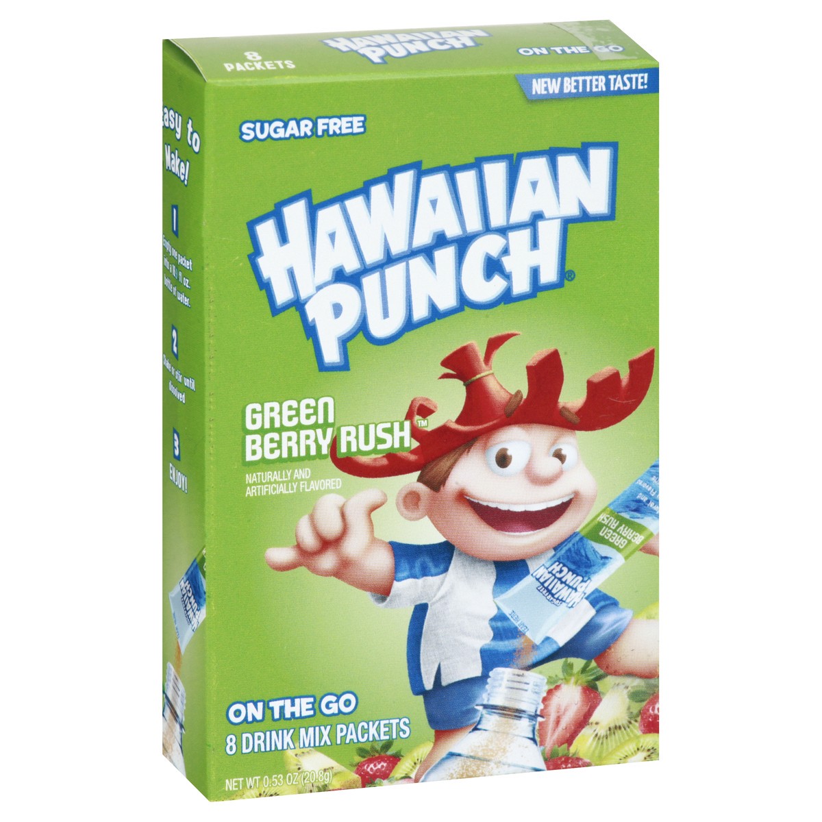 slide 9 of 13, Hawaiian Punch On The Go Green Berry Rush Drink Mix - 8 ct, 8 ct