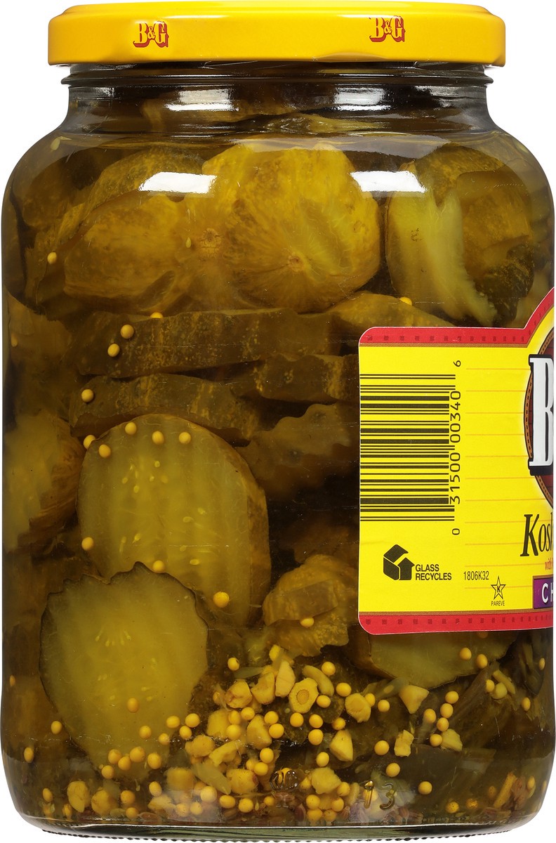 slide 2 of 10, B&G Chips Kosher Dill Pickles with Whole Spices 32 fl oz, 32 fl oz