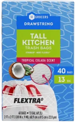 Se Grocers Tropical Scented Flexible Trash Bags 40 Count