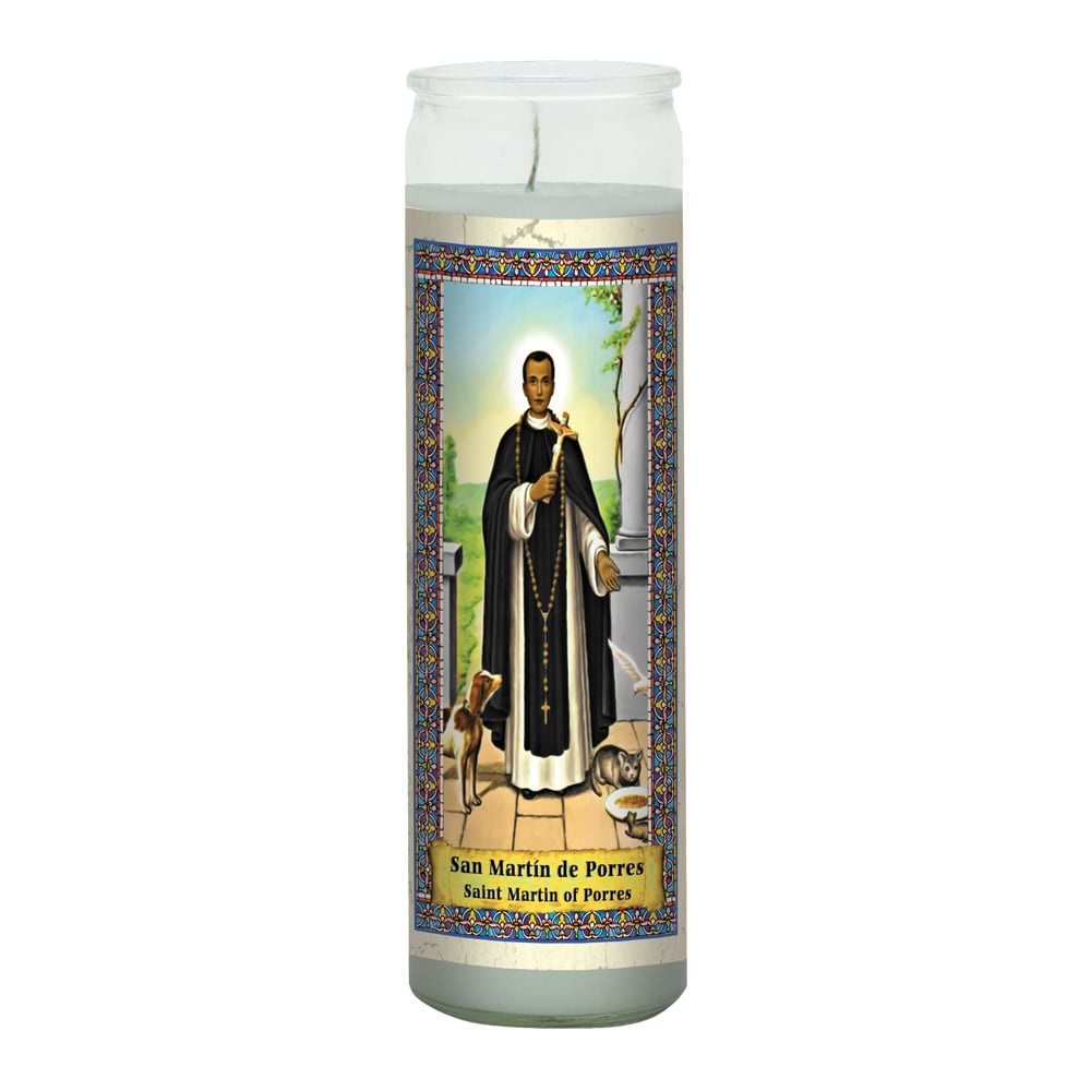 slide 1 of 1, St. Jude San Martin De Porres Candle - Light Blue, 1 ct