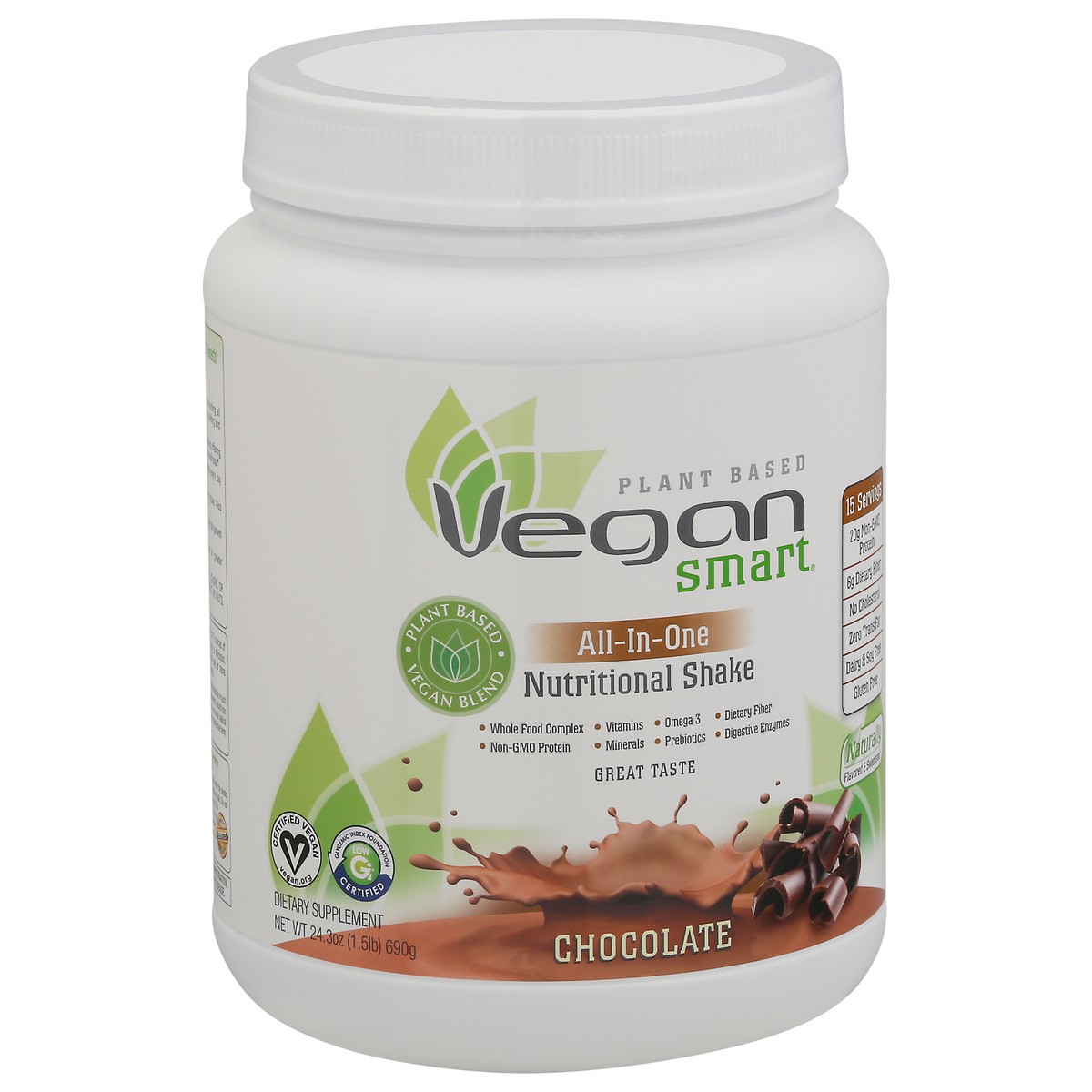 slide 2 of 9, Naturade VeganSmart All-In-One Plant Based Nutritional Shake - Chocolate - 24.3oz, 24.3 oz