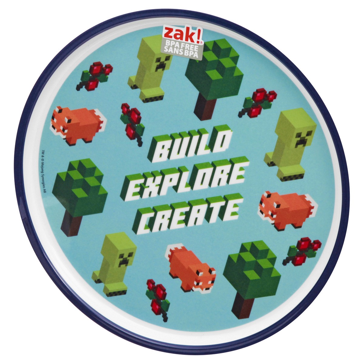 slide 3 of 9, Zak! Designs Zak Minecraft 8 Inch Plate, 1 ct