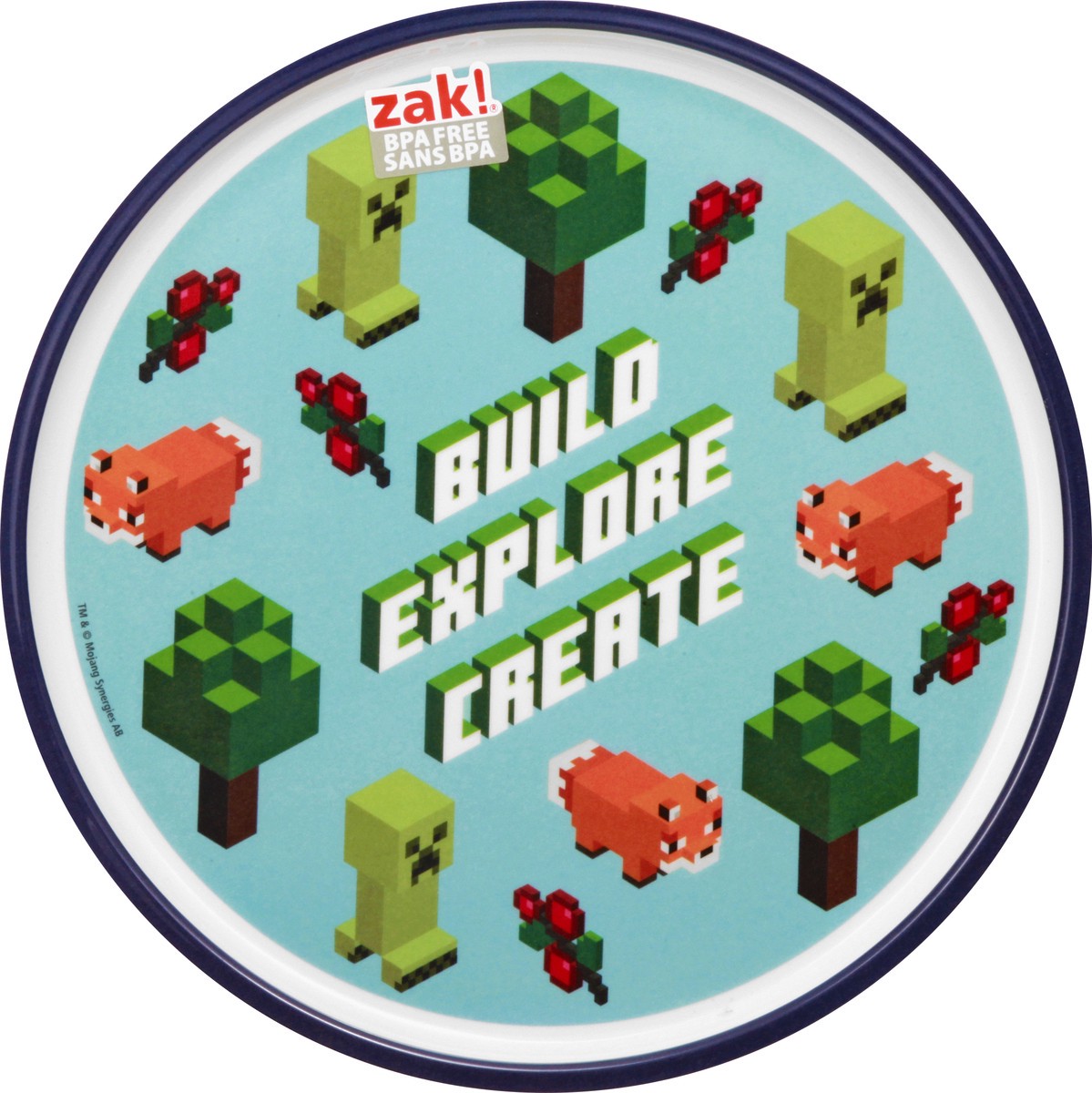 slide 1 of 9, Zak! Designs Zak Minecraft 8 Inch Plate, 1 ct