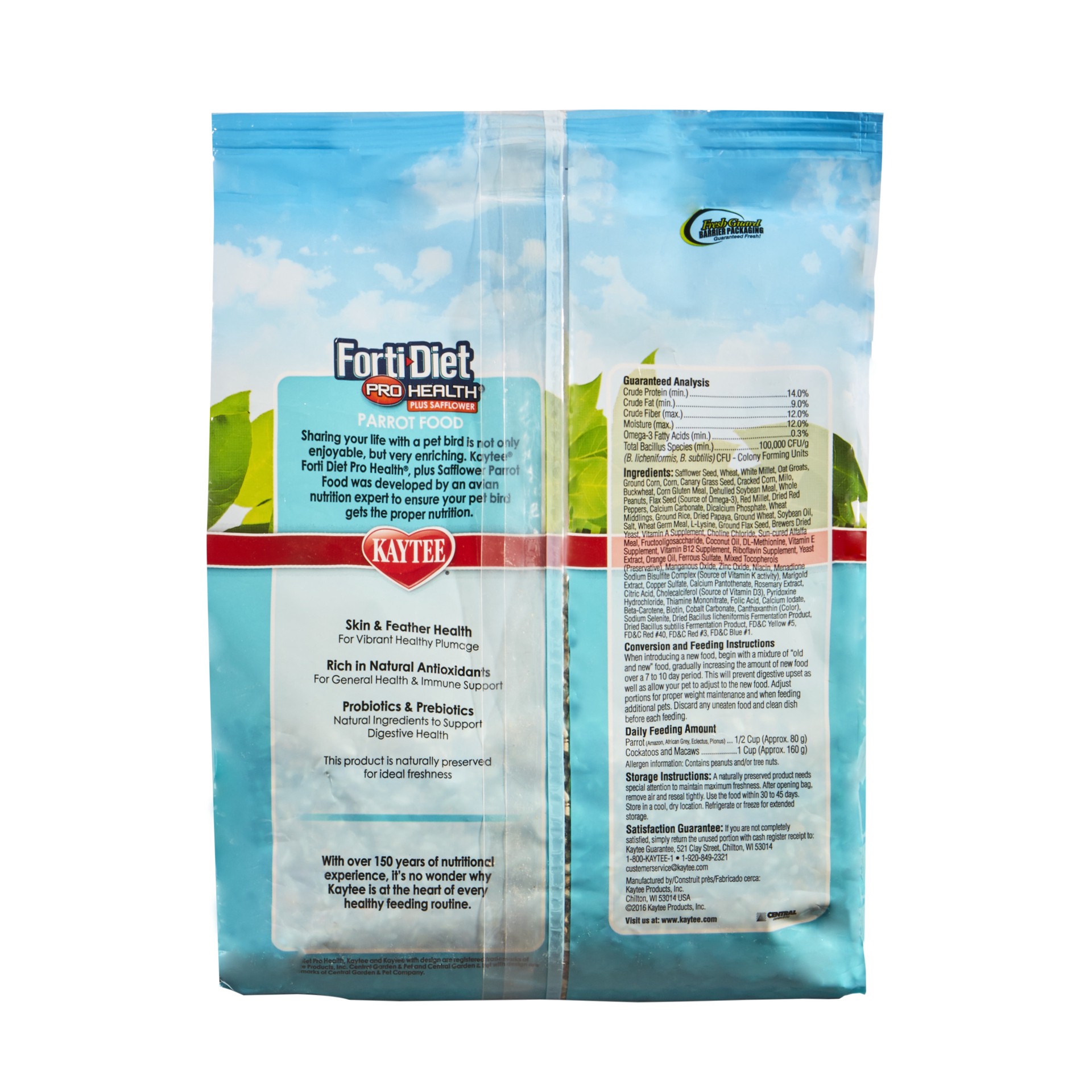 slide 2 of 5, Kaytee Pet Specialty Kaytee Forti-Diet Pro Health Parrot with Safflower 4LB, 4 lb