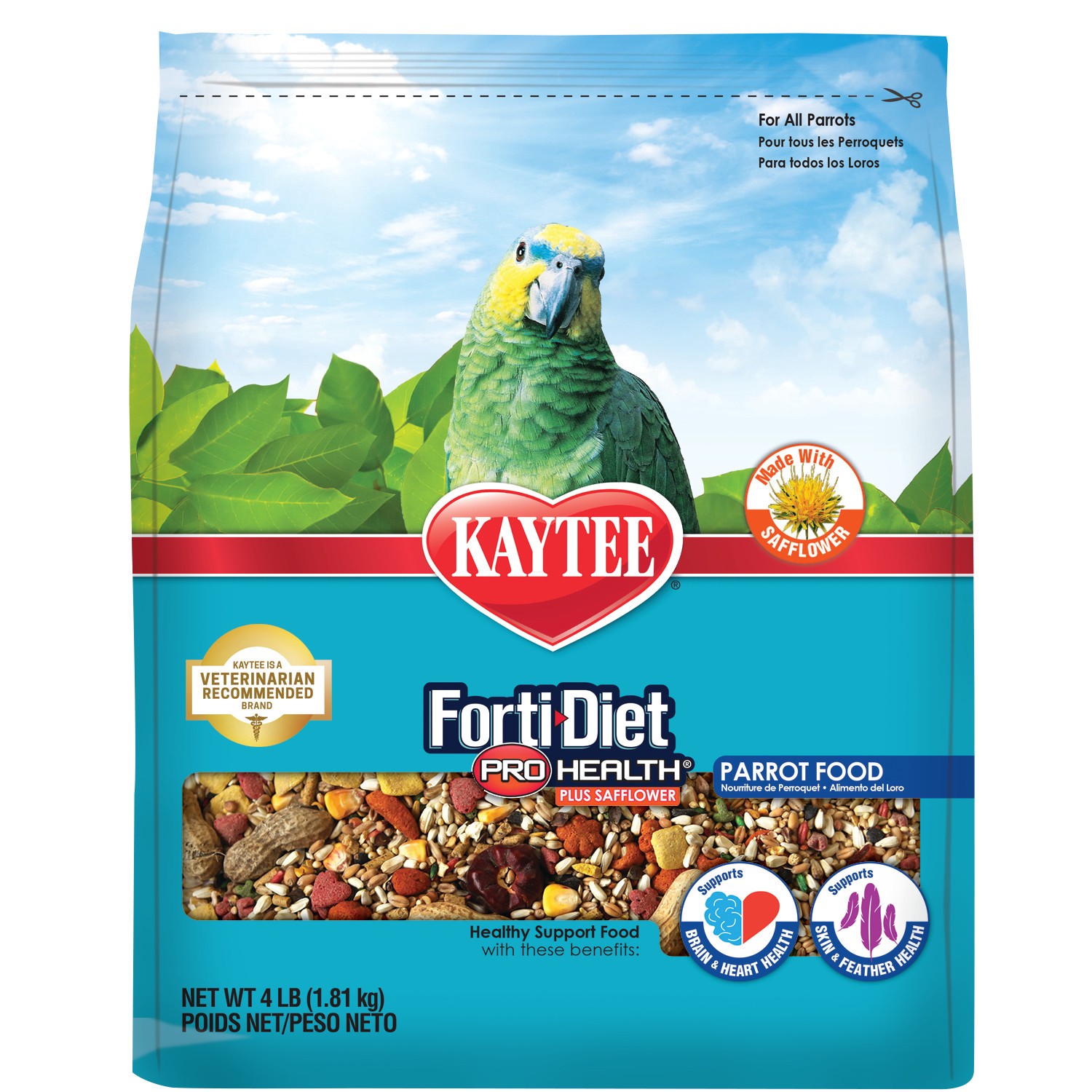 slide 1 of 5, Kaytee Pet Specialty Kaytee Forti-Diet Pro Health Parrot with Safflower 4LB, 4 lb