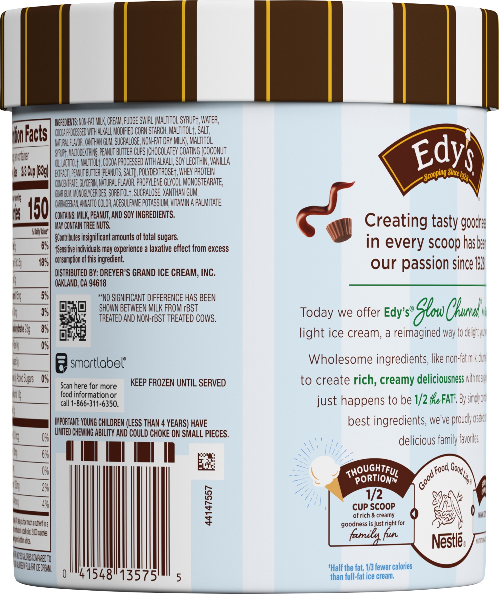 Edy'S Slow Churned Fudge Tracks Light Ice Cream 48 oz Shipt