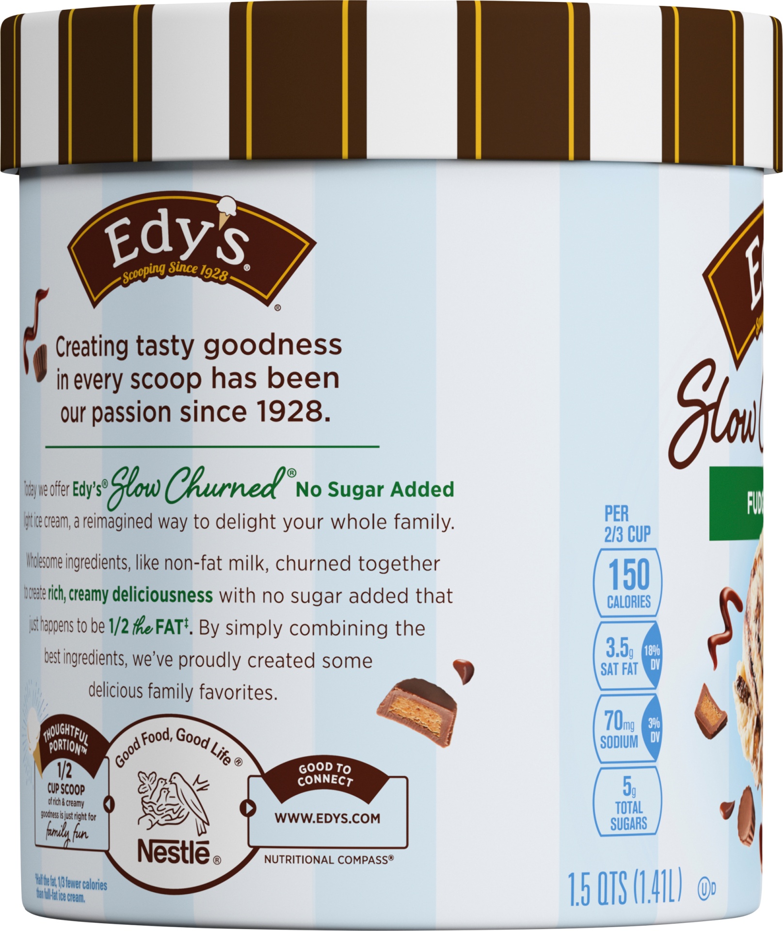 Edy'S Slow Churned Fudge Tracks Light Ice Cream 48 oz Shipt