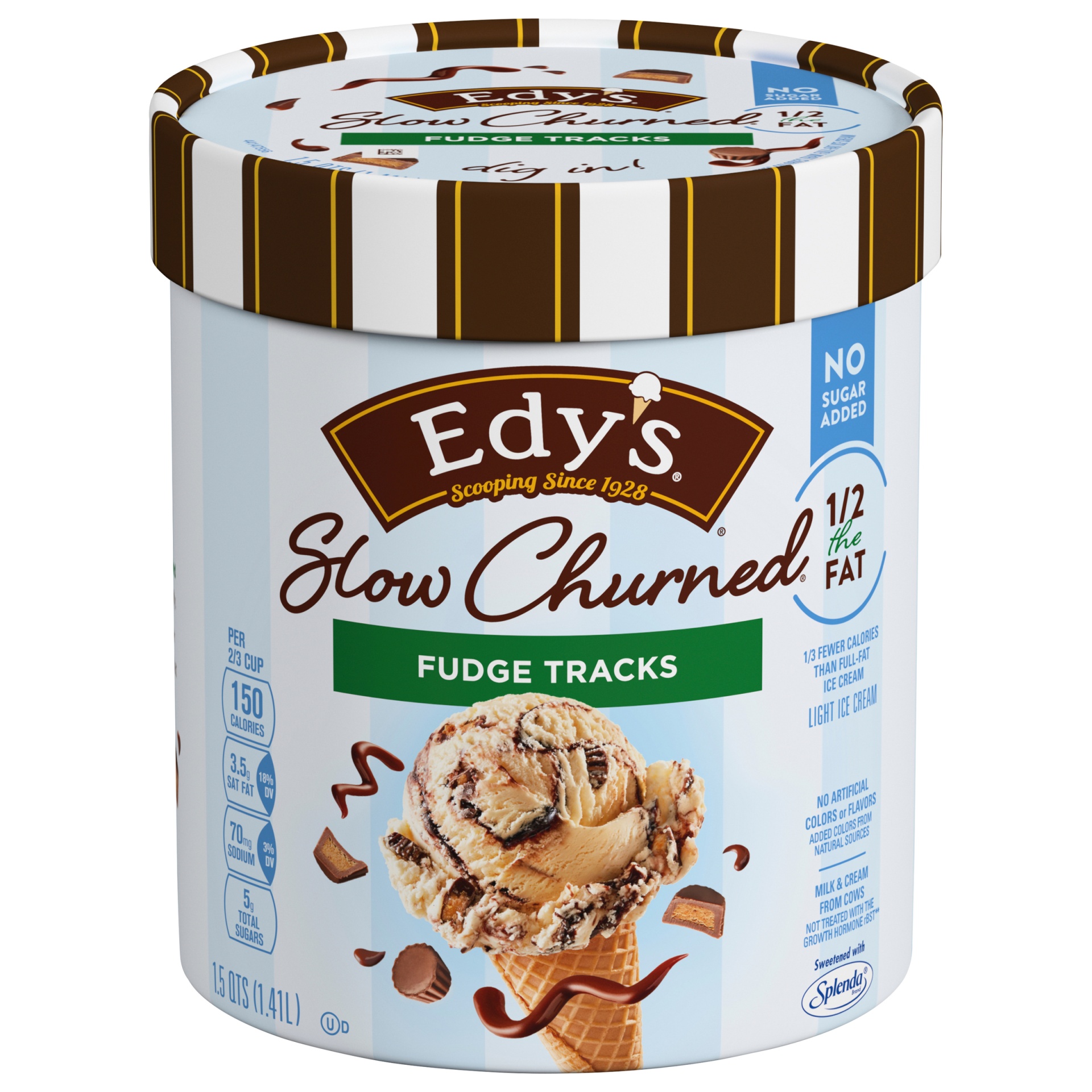Edy'S Slow Churned Fudge Tracks Light Ice Cream 48 oz Shipt