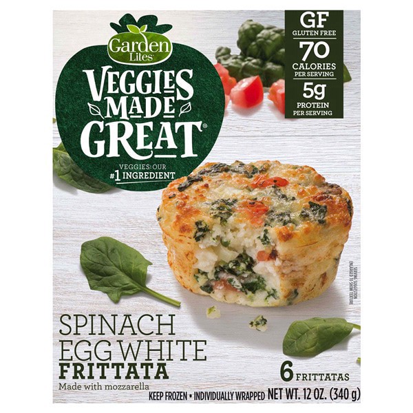 slide 2 of 9, Garden Lites Spinach & Egg White Frittata, 6 ct; 12 oz