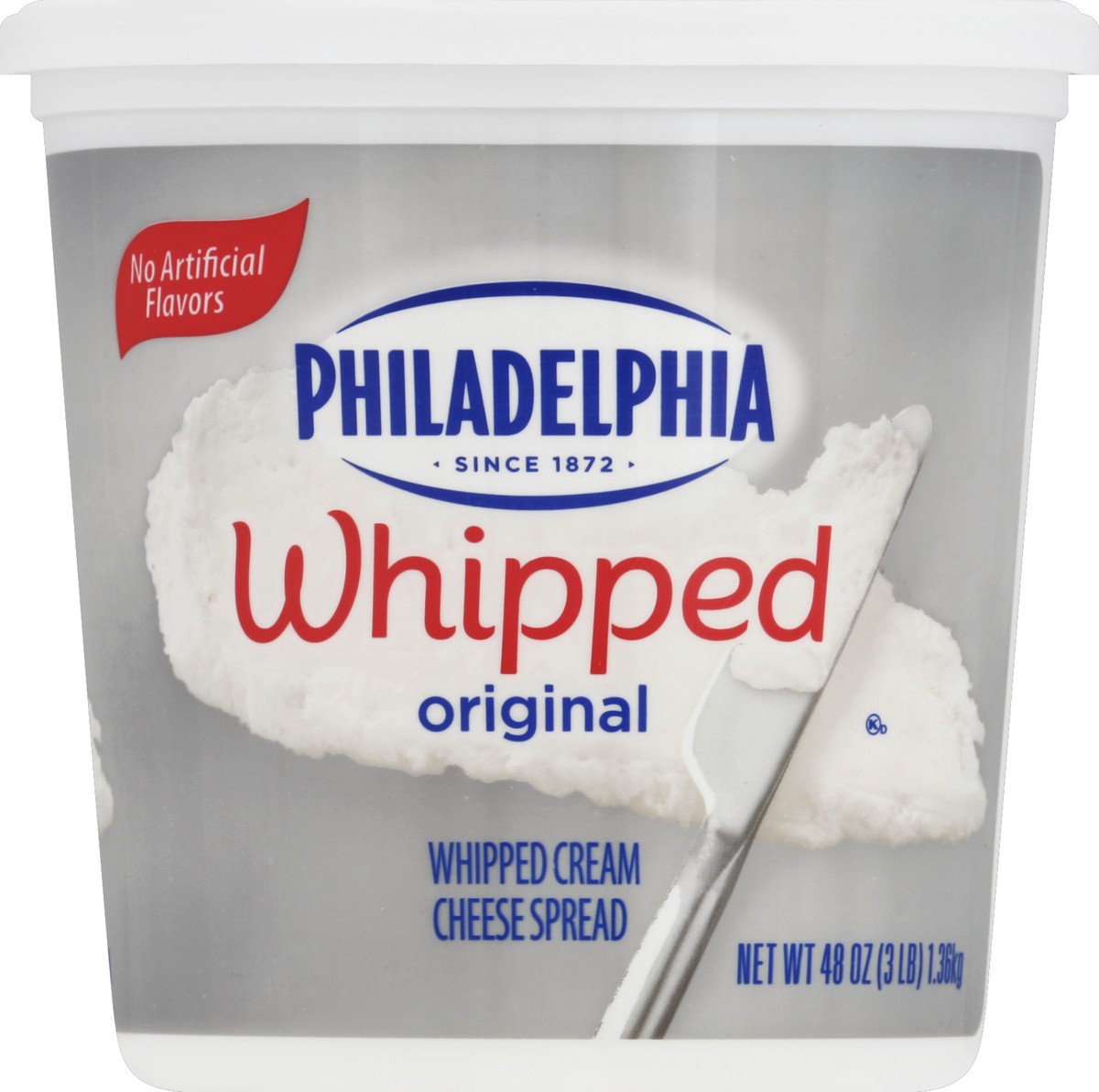 slide 3 of 3, Philadelphia Original Whipped Cream Cheese Spread, 48 oz Tub, 48 oz