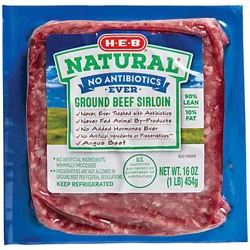 H-E-B Natural Angus Ground Beef Sirloin 90% Lean