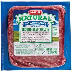 H-E-B Natural Angus Ground Beef Sirloin 90% Lean