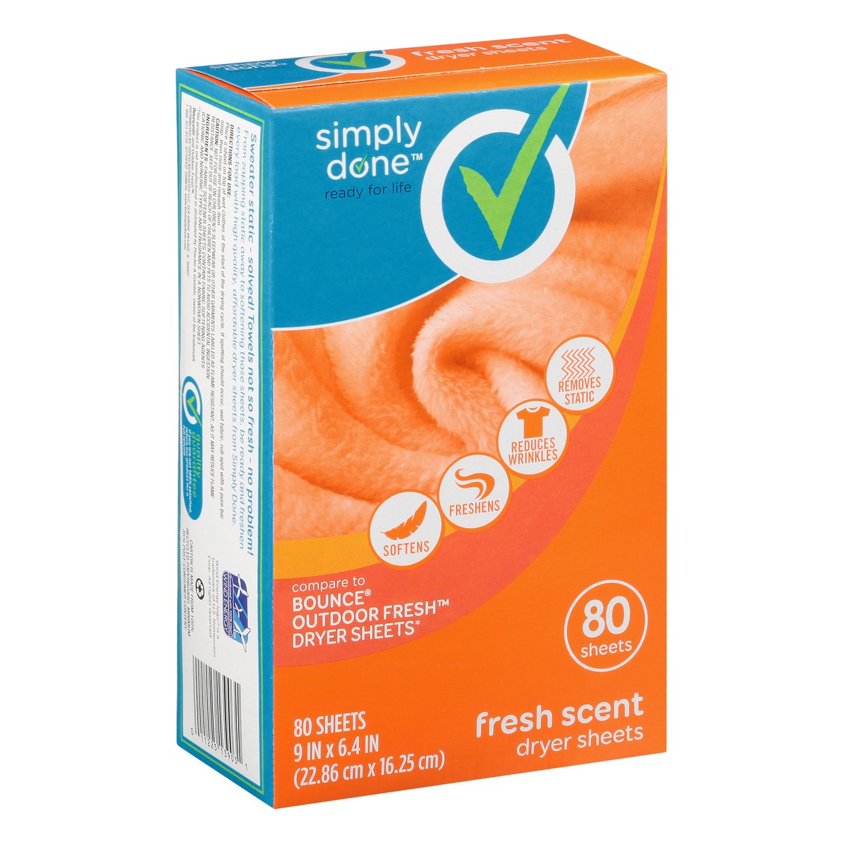 slide 9 of 14, Simply Done Fresh Scent Dryer Sheets, 80 ct