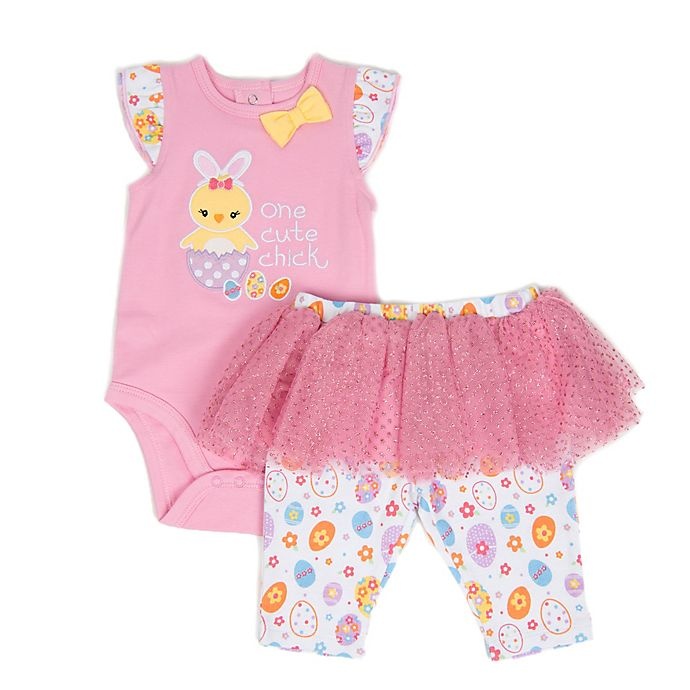 slide 1 of 1, Sterling Baby Cute Chick Bodysuit and Tutu Pant Set - Pink, 2 ct