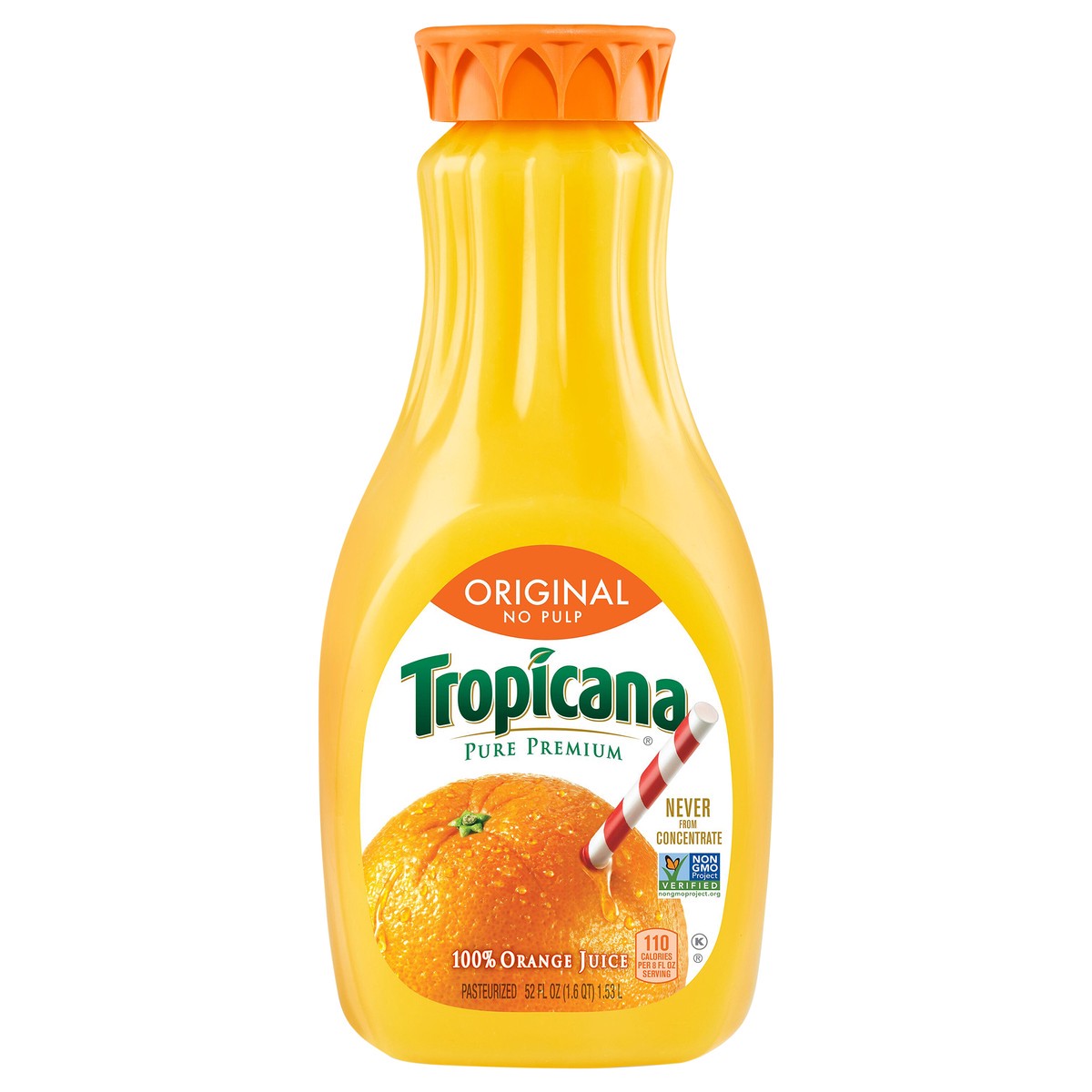 slide 1 of 8, Tropicana 100% Orange Juice - 52 fl oz, 128 oz