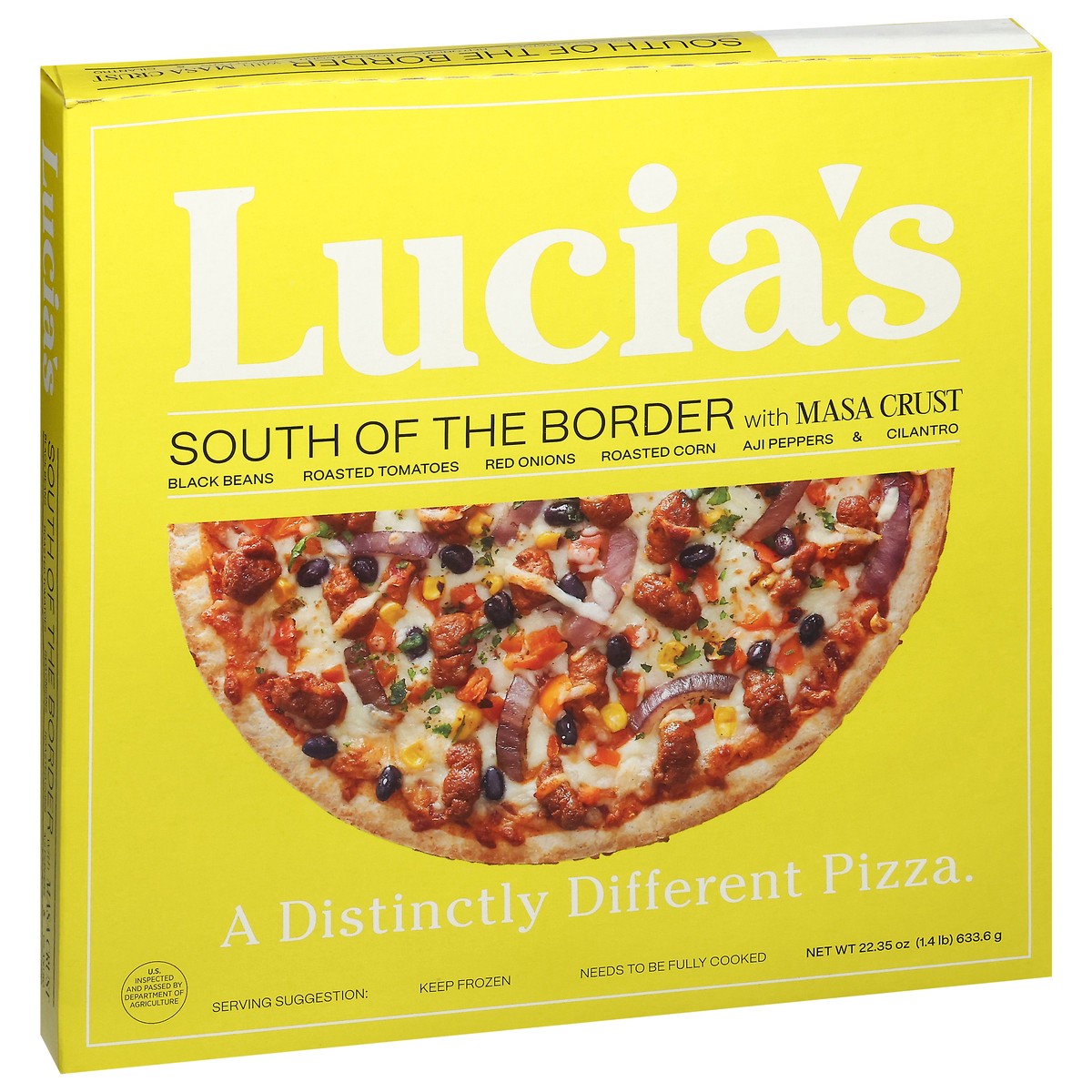 slide 6 of 15, Lucia's Masa Crust South of the Border Pizza 22.35 oz, 22.35 oz