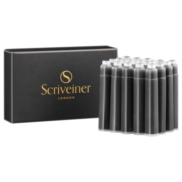 slide 2 of 4, Scriveiner Fountain Pen Ink Cartridges, Medium Point, 0.7 Mm, Black Ink, Pack Of 20 Ink Cartridges, 20 ct